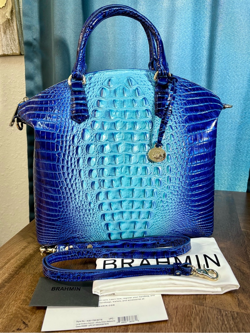 Brahmin EUC Lrg Duxbury - Affinity Ombré - Glitz/Metallic Accents - Like New